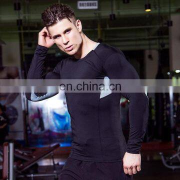 High compression elastic stretch fitness workout gym Men's shirt sport wear clothes