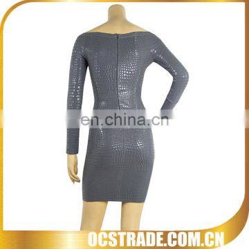 long sleeve grey plus size evening dress