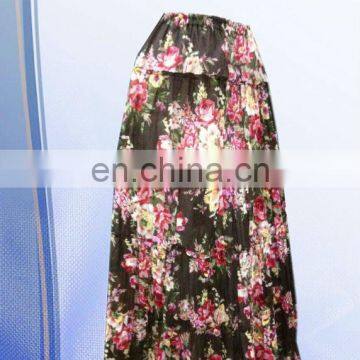 5 Step Form Fitting Cotton Crinkle Flower Skirt