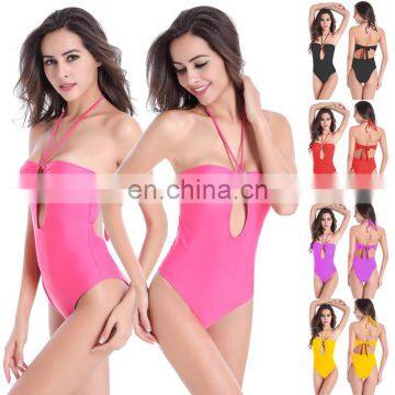 Ringed Center High Cut Big women Plus size Wholesale Women swimwear