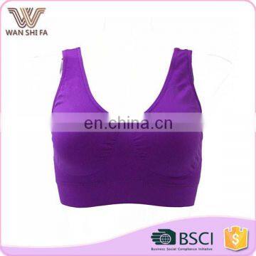 Quick dry purple customized size comfortable ladies simple sport bra set