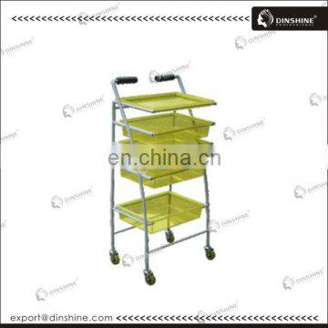 ABS plastic beauty salon hair trolley with slide-out drawers