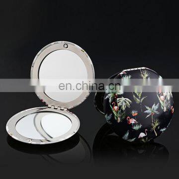 Hot selling promotional various printed logo UFO pocket mirror