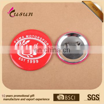 promotional cheap tin badge with custom logo