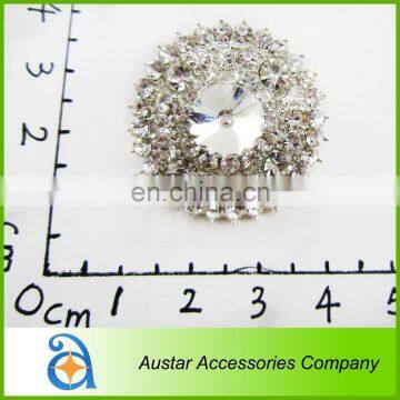 Fashion crystal rhinestone silvery metal button