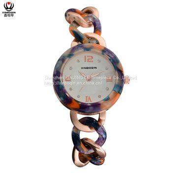 XINBOQIN Manufacturer Custom Brand New Style Casual Fashion High Quanlity Luxury Wood Japan Movt Quartz Acetate Women's Watch photo-3