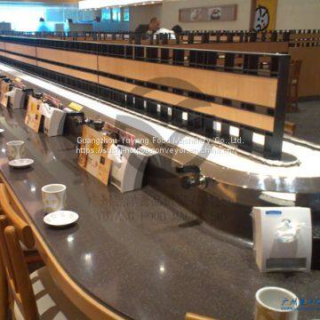 Beige / Sparkling Gold Color Sushi Conveyor Belt System For Buffet Restaurants