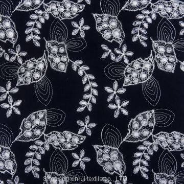 white cotton embroidery lace fabric dress
