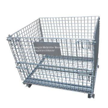 Steel Foldable Wire Mesh Container Custom Wire Container Wire Containers Exporter Steel Wire Mesh Container China photo-2