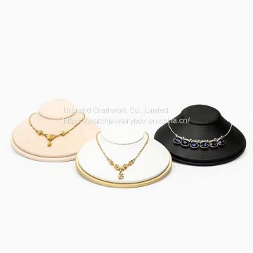 Wholesale Customized Fashion Velvet PU Leather Necklace Hanger Jewelry Necklace Bust Display