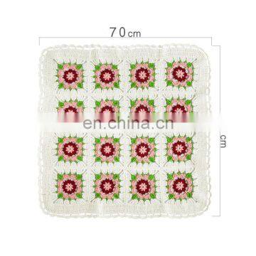 Japanese Style Summer Qualified Home Floral Square Yarn Crochet Blankets