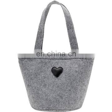 high quality Eco-Friendly ladies felt shopping bag women handbags tote bag leisure felt fabric bag