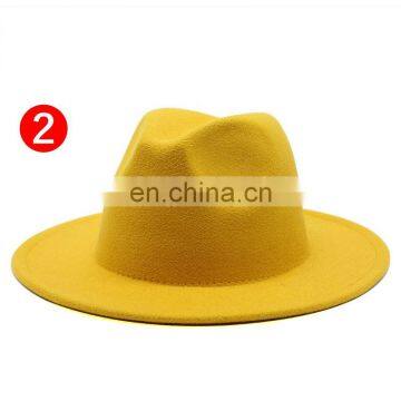Wholesale New Wide Brim Fashion Jazz Cap Panama Vintage Winter Felt Fedora Wool Wide Custom Hats photo-5