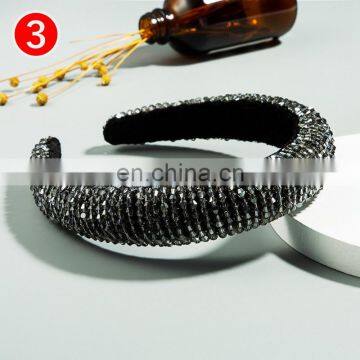 5colors New Luxury Baroque Colorful Rhinestone Fashion Colored Padded Headband For Women Party Hair Accessories