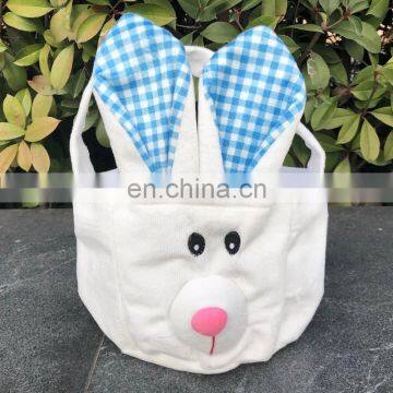 Cute Bunny Plush Easter Basket Rabbit Face Printed Various Colors Bunny Bag for Easter Day Easter Bunny Bucket photo-6
