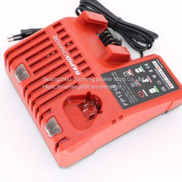 12V/14V/18V 4A  Dual Bay Simultaneous Rapid Charger with USB for Milwaukee M12/M14/M18