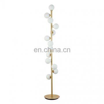 Home Standing Light Decorative Indoor Glass Ball Floor Lamp Luxury Gold Wrought Iron Floor Lamp photo-5