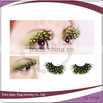 Feaher color flare model show use eyelashes