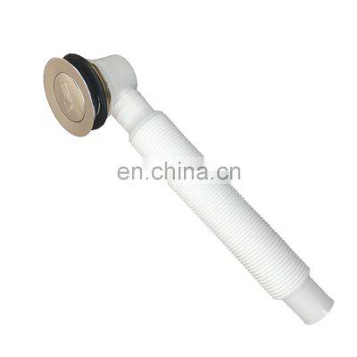 Foot Controlled Pop Up Bounce Zinc Alloy Round Bathroom Shower Drain