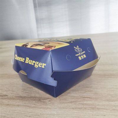 Recyclable paper hamburger box takeaway lunch box