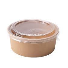kraft bowl 500ml biodegradable disposable paper soup container compostable food paper salad packaging with lid