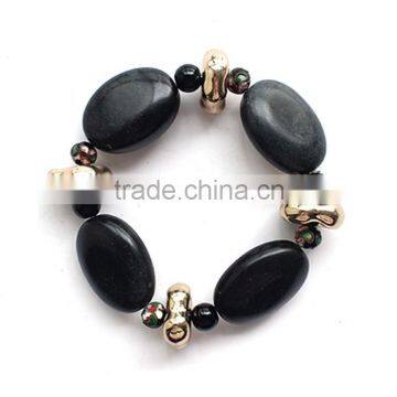 Classical elastic black stone bracelet beaded jewellery making supplies