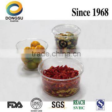 Clear PET plastic round container with high quality and competitive price, made in China