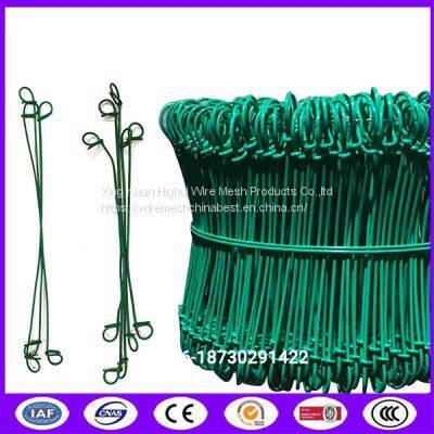 ISO9001 20 Coils 10'' SAE1008 Double Loop Rebar Wire in Green color