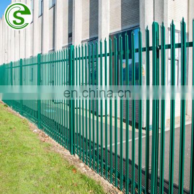 Green/Black W type pale airport security palisade fence panels for Papua New Guinea