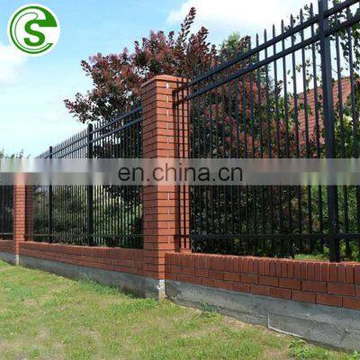 Electrostatic powder coating Black fencing Perimeter wall galvanized steel fence