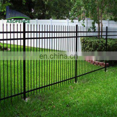 Factory Direct Sale Powder Coated Used Steel Tube Wrought Iron Fence photo-2