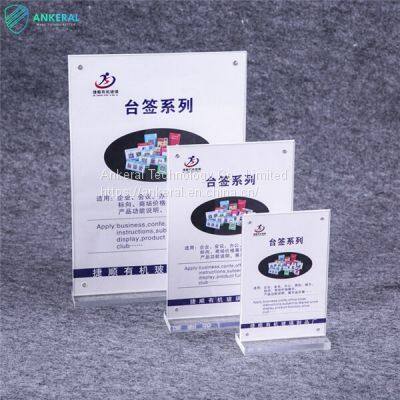 Double Sided T-Shaped Acrylic Sign Stand 2021 Factory Top 10 Best Sales Display Holder photo-3