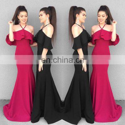 Wedding Womens Off Prom Dress Long Mermaid Bridesmaid Evening Dress Slit photo-3