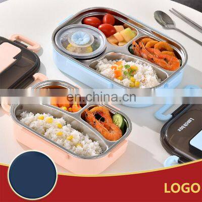 Affordable Metal Tiffin Eco Friendly Heated Stainless Custom School Kids Bento Lunch Box photo-3