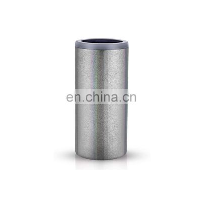 12oz wholesale slim tall tumbler double wall metal stainless steel metal insulated can cooler