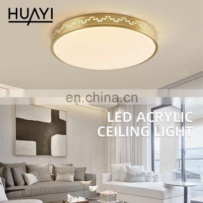 HUAYI New Listed Luxury Modern Surface Mounted Copper Round Shape 18W Corridor Decoration LED Ceiling Light