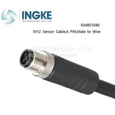 INGKE,934851040,M12 Sensor Cable,4 PIN,Male to Wire,Receptacle