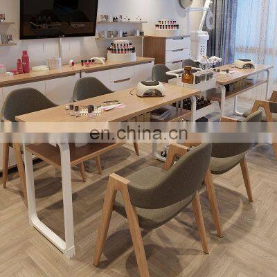 Beauty Salon Station White Nail Studio Furniture Velvet Manicure Table And Chair Set photo-5