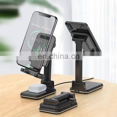 Qi portable foldable wireless charger phone holder stand