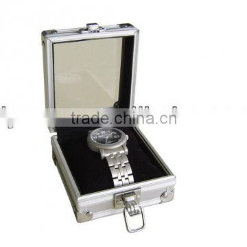 Custom made Silver Aluminum watch case for 1 watch storage