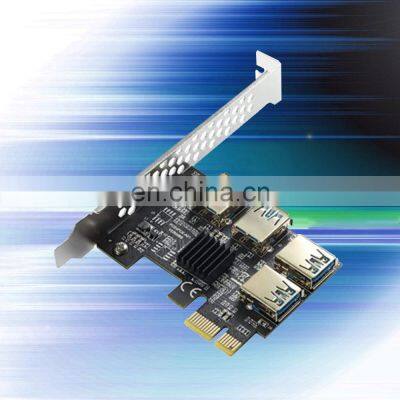 Pci-e 1x Riser Card Pcie 1 To 4 Usb 3.0 Port Slot Expansion Card Adapter Multiplier 1 To 4 Pcie Splitter For Gpu Graphics Cards photo-3