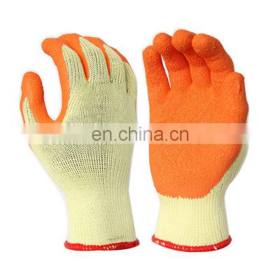 Cheap Rubber Palm Scaffolding and Builders Work Gloves, Polycotton Latex Grip Gloves