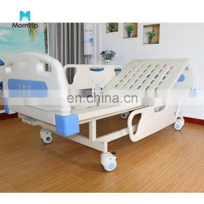 Factory Directly Supple High Quality Foldable Bed ABS Head Board and Guardrail Manual One Crank Hospital Bed with Shelf