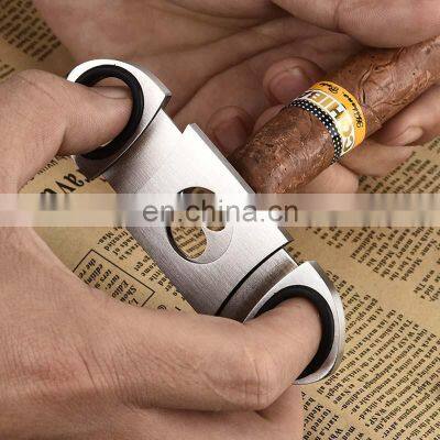 Cigars Accessories Stainless Steel Double Finger Cigar Cutter Knife Smoking Tools Cigars Case photo-5