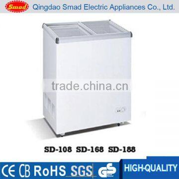 flat glass door cheap chest refrigerator freezer