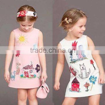 Summer Baby Girls Princess Dress Baby Girl Clothes Scrawl Pattern Cotton