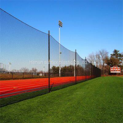 HDPE Black Knotted Sports Court Fence Net, Baseball Football Practice Barrier Netting