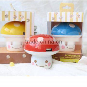Cute products 10400mAh mushroom power bank for smart phone