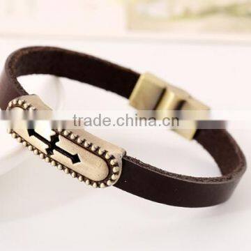 Wholesale Cross Stainless Steel Men's Fashion Leather Bracelet 2016 photo-5