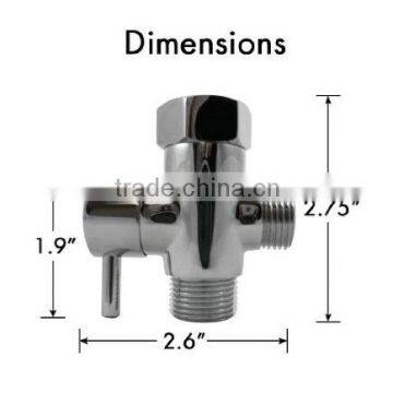 T-adapter With Shut-off Valve and 3-way Tee Connector and Chrome Finish photo-3